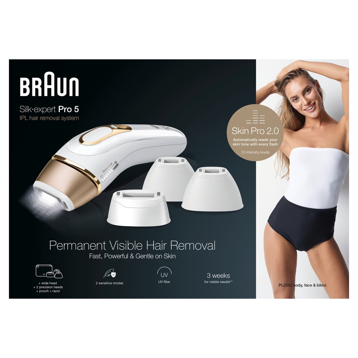 Braun Silk-expert Pro 5 PL5382 IPL – جهاز إزالة الشعر بالضوء النبضي