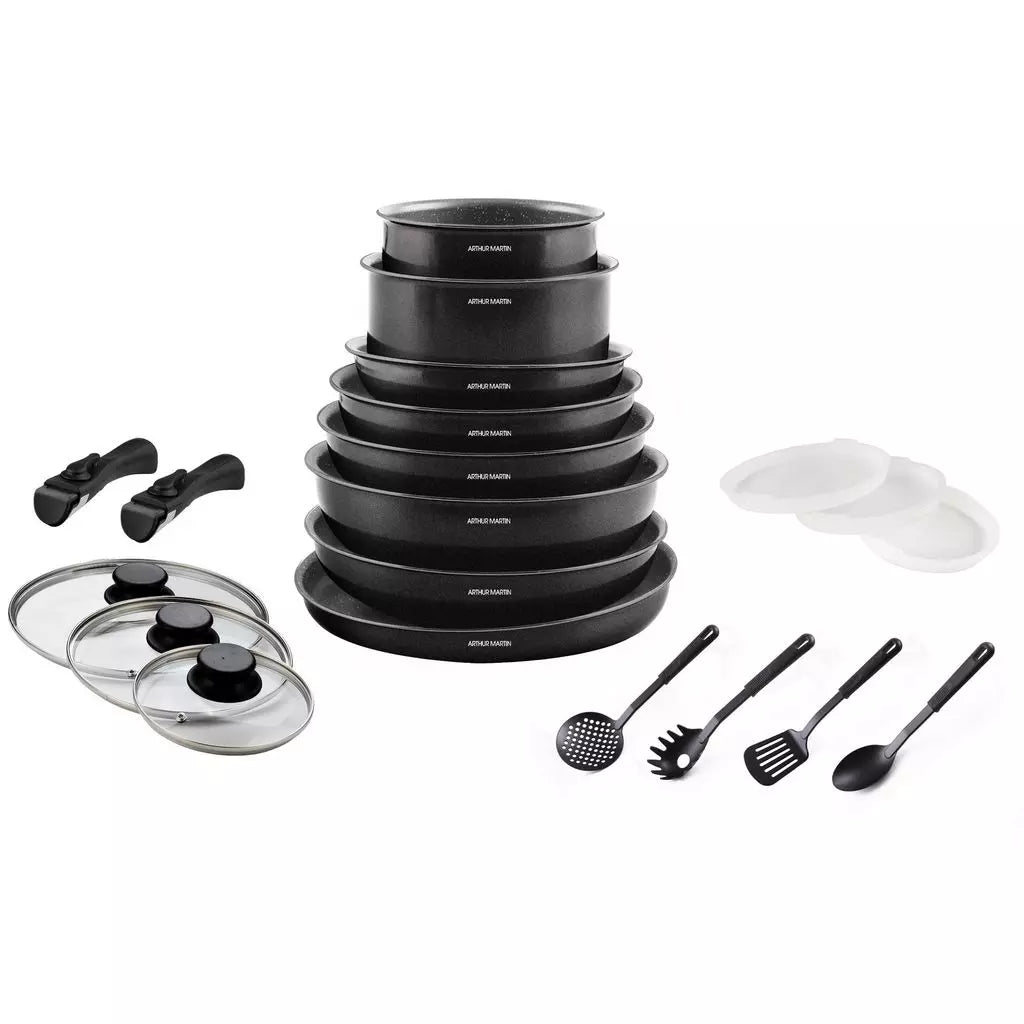 Batterie de cuisine Arthur Martin 20 pièces, Noir