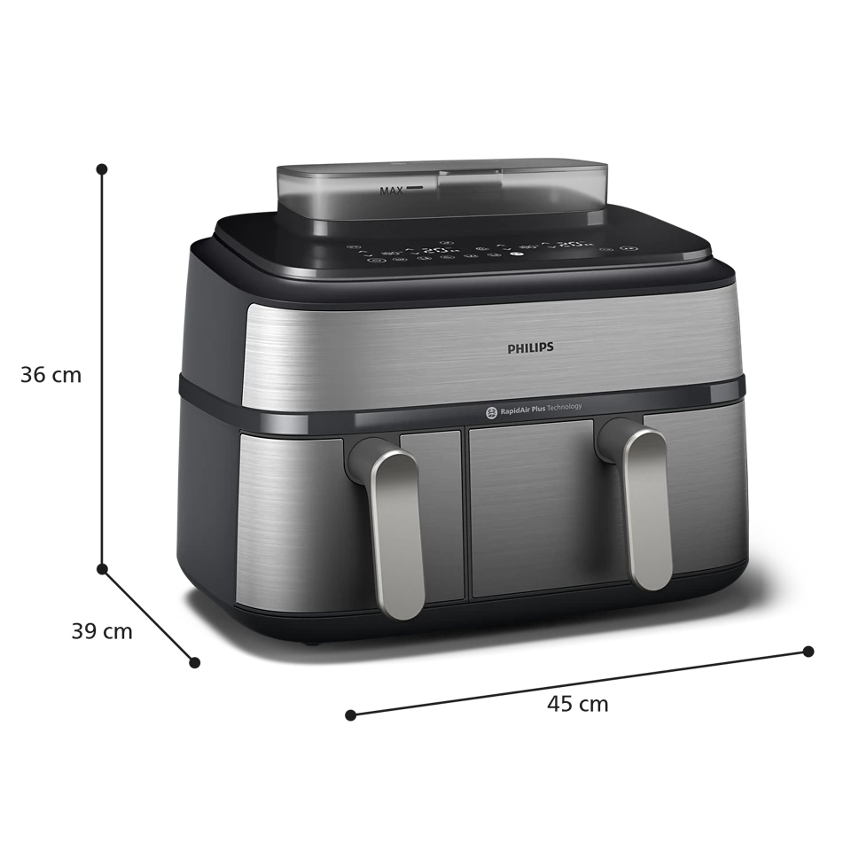 Philips Airfryer Série 5000 – Air Fryer double panier 9 L avec cuisson vapeur