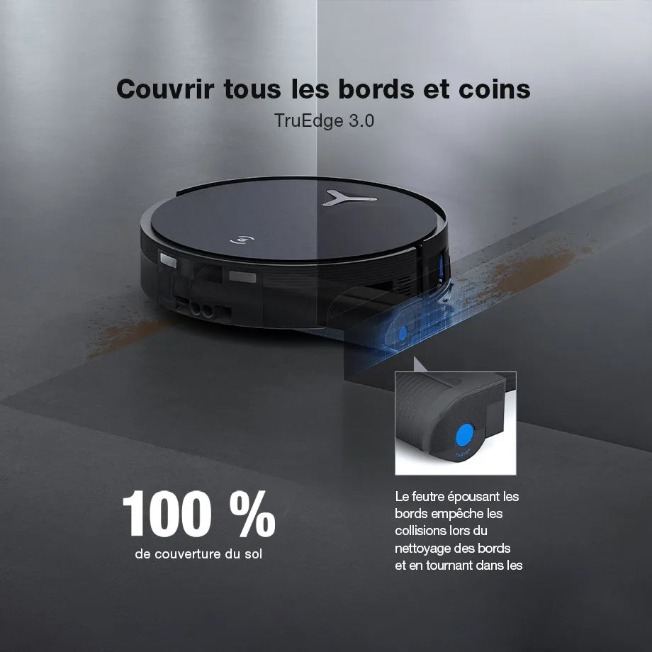 ECOVACS X12 OmniCyclone Aspirateur Robot, Blast, 22 000 Pa, pré-Dissolution des Taches FocusJet, PowerBoost, OZMO Roller 3.0, Rouleau Extensible et Qui se lève, vidage Automatique PureCyclone 2.0