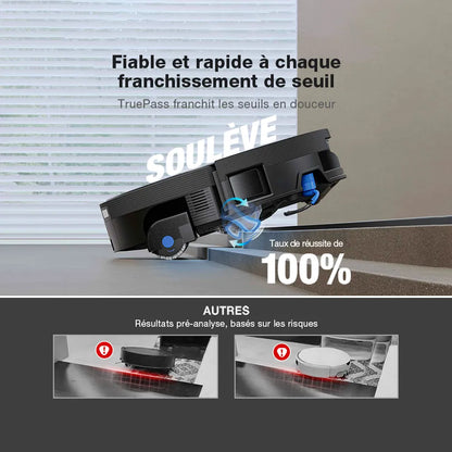 ECOVACS X12 OmniCyclone Aspirateur Robot, Blast, 22 000 Pa, pré-Dissolution des Taches FocusJet, PowerBoost, OZMO Roller 3.0, Rouleau Extensible et Qui se lève, vidage Automatique PureCyclone 2.0