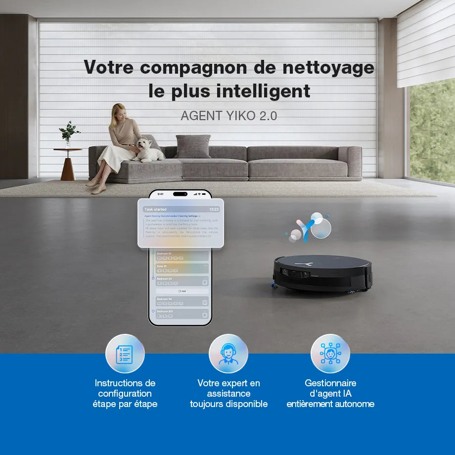 ECOVACS X12 OmniCyclone Aspirateur Robot, Blast, 22 000 Pa, pré-Dissolution des Taches FocusJet, PowerBoost, OZMO Roller 3.0, Rouleau Extensible et Qui se lève, vidage Automatique PureCyclone 2.0