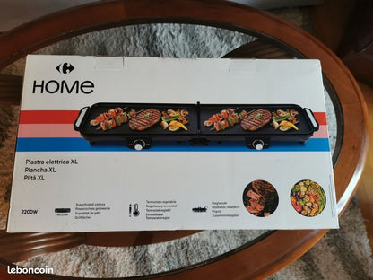 Plancha pliante 90 cm HPG2200XL‑25  HOME – Double thermosta 2200w
