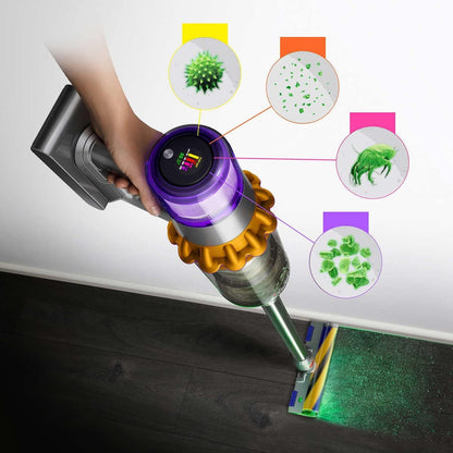 مكنسة دايسون V15 Detect Total Clean Extra اللاسلكية، إصدار خاص مع 10 ملحقات
