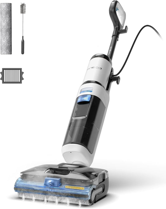 Tineco Floor One S6 Stretch Steam Nettoyeur Vapeur, Aspirateur Balai Vapeur à Câble Tout-en-Un, 160℃ HyperSteam, 180° Pose à Plat, Auto-Nettoyage à l'eau Chaude, Anti-Tangle-Design