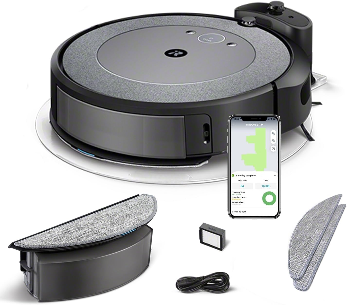مكنسة كهربائية روبوتية iRobot Roomba Combo i5 للتنظيف الجاف والرطب