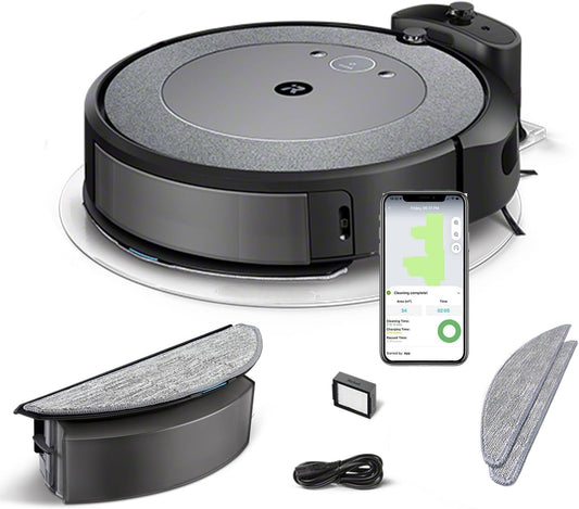 مكنسة كهربائية روبوتية iRobot Roomba Combo i5 للتنظيف الجاف والرطب