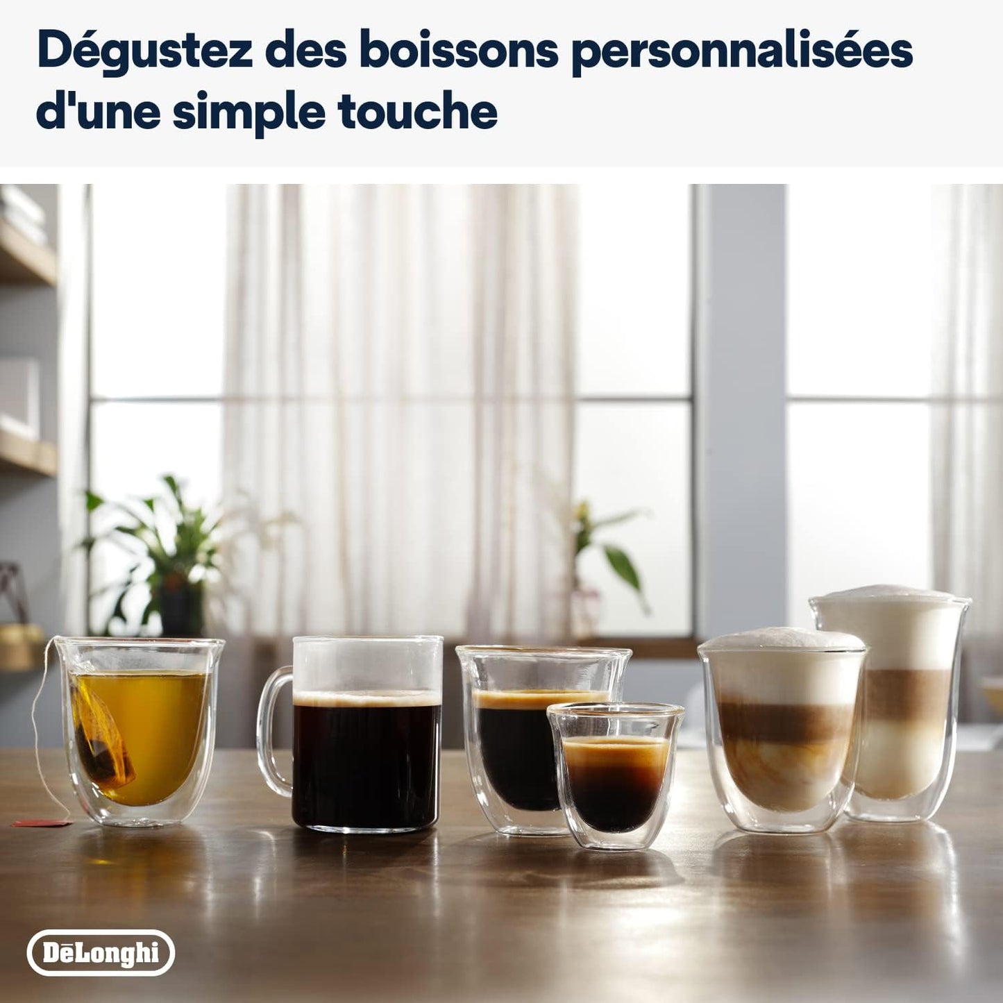 Cafetière Delonghi Magnifica Evo avec 7 programmes automatiques.