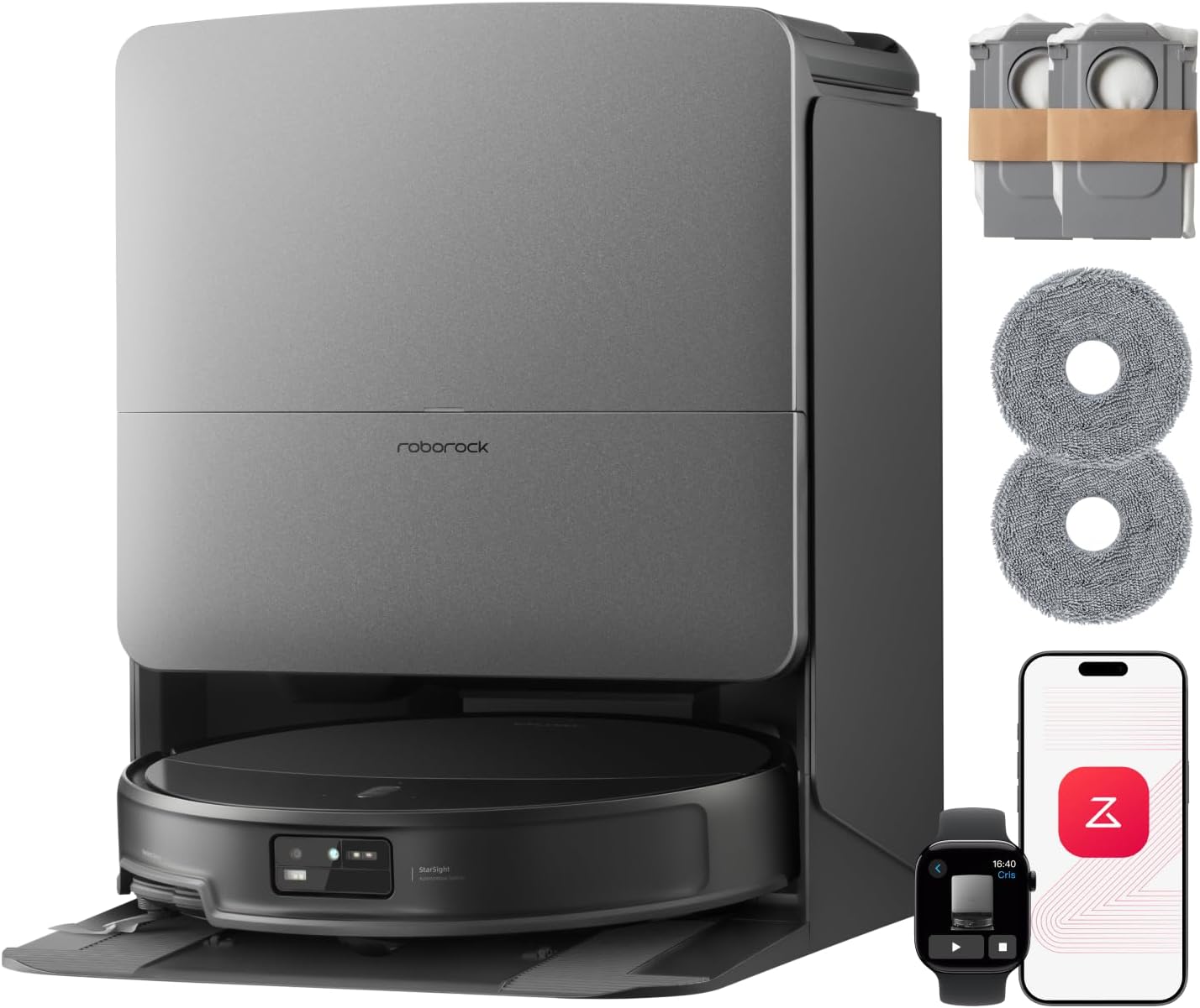 Roborock Saros 20 Robot Aspirateur Laveur Ultra-Premium 36 000 Pa