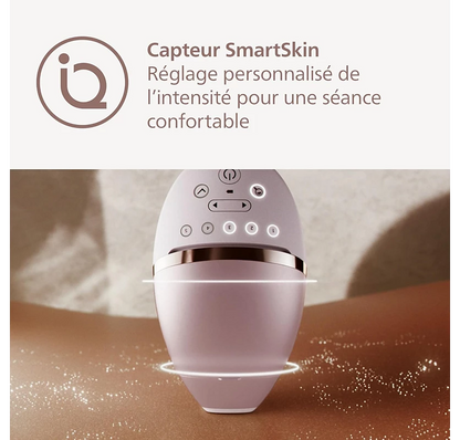 Philips Lumea Epilateur à lumiere pulsee Serie 8000 - Epilateur avec technologie SenseIQ, 2 embouts pour le corps et le visage, utilisation filaire (modèle BRI944/00)