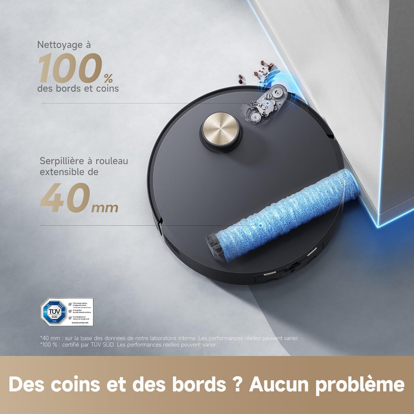 Dreame Aqua10 Roller – Aspirateur robot avec lavage AquaRoll et vidage automatique