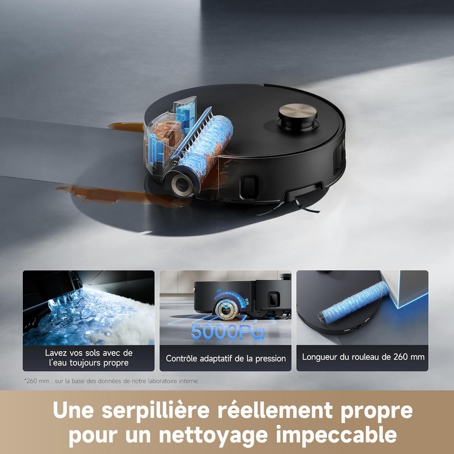 Dreame Aqua10 Roller – Aspirateur robot avec lavage AquaRoll et vidage automatique