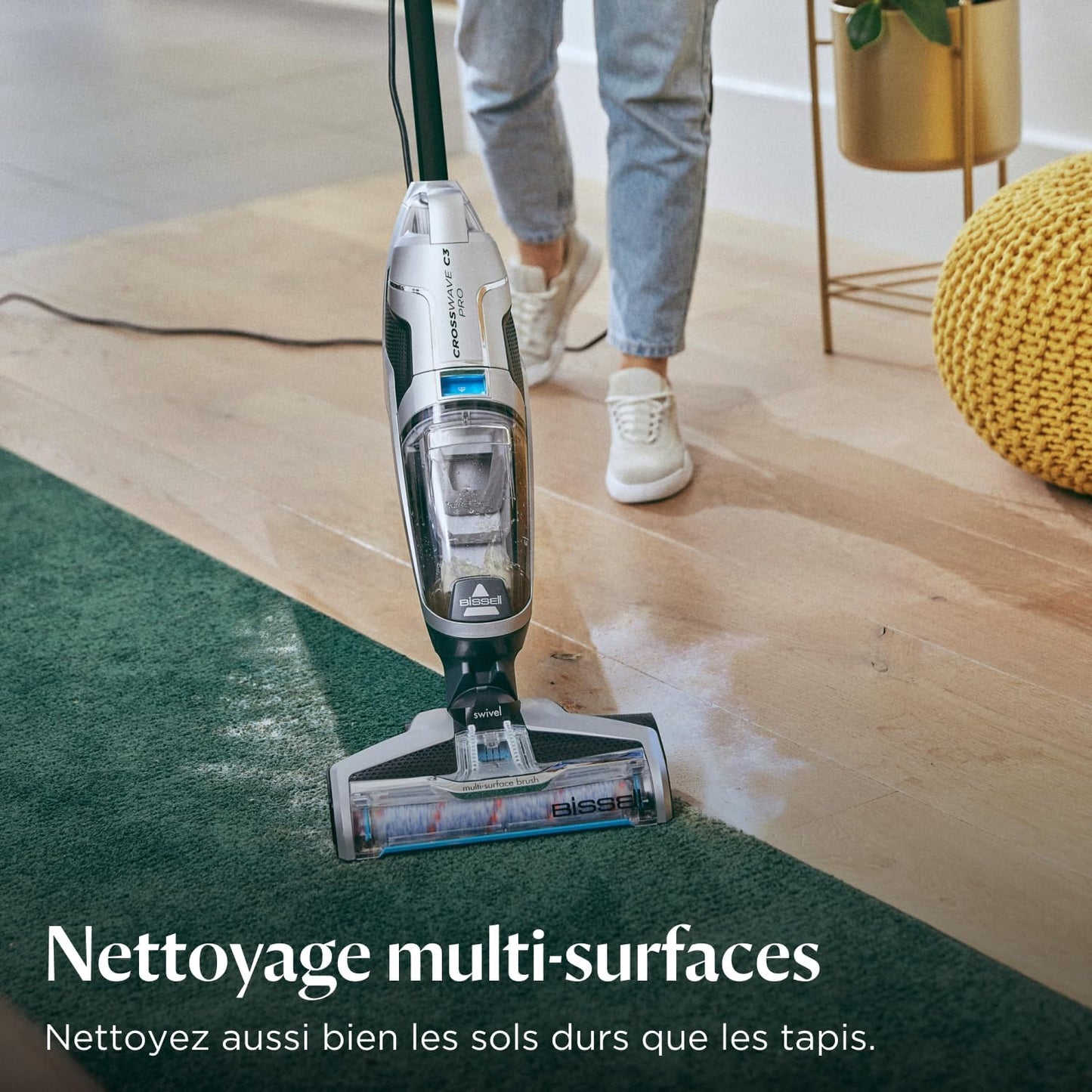 BISSELL CrossWave C3 Pro 3555N – Aspirateur laveur 3-en-1 multi-surfaces