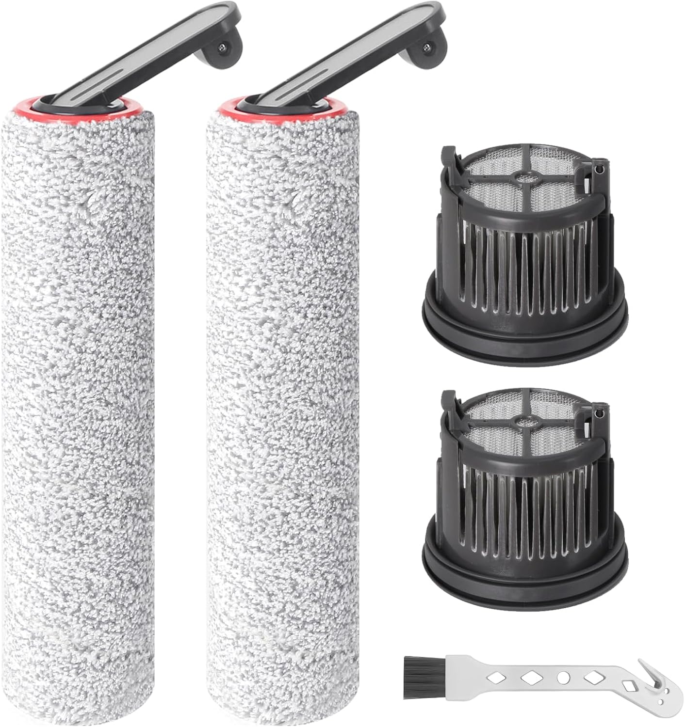 Kit de rechange pour Dreame H14 / H14 Pro / H14 Dual / H14 AE – 2 rouleaux de brosse + 2 filtres HEPA + 1 brosse de nettoyage