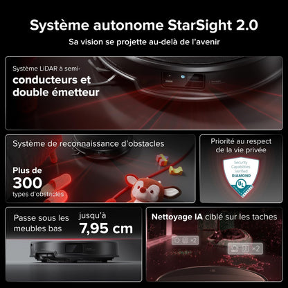 Roborock Saros 20 Robot Aspirateur Laveur Ultra-Premium 36 000 Pa