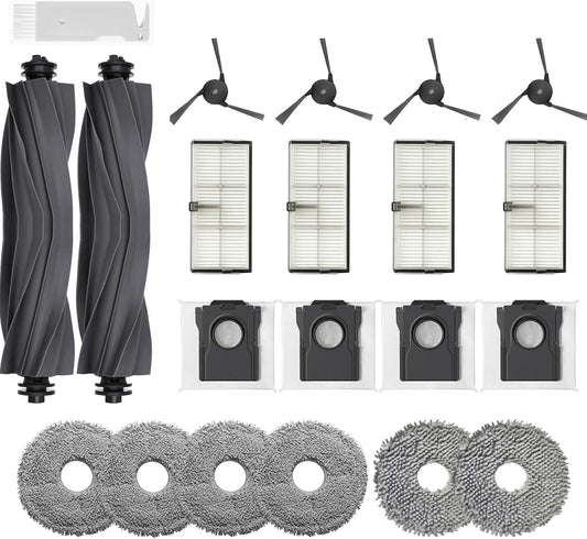 Accessoires pour Dreame X40 Ultra Complete L40 Ultra Mova P50 Pro Ultra X40 Master,Lingettes X6 Sacs X4 Filtre X4 Brosses Principales X2 Brosses latérales X4