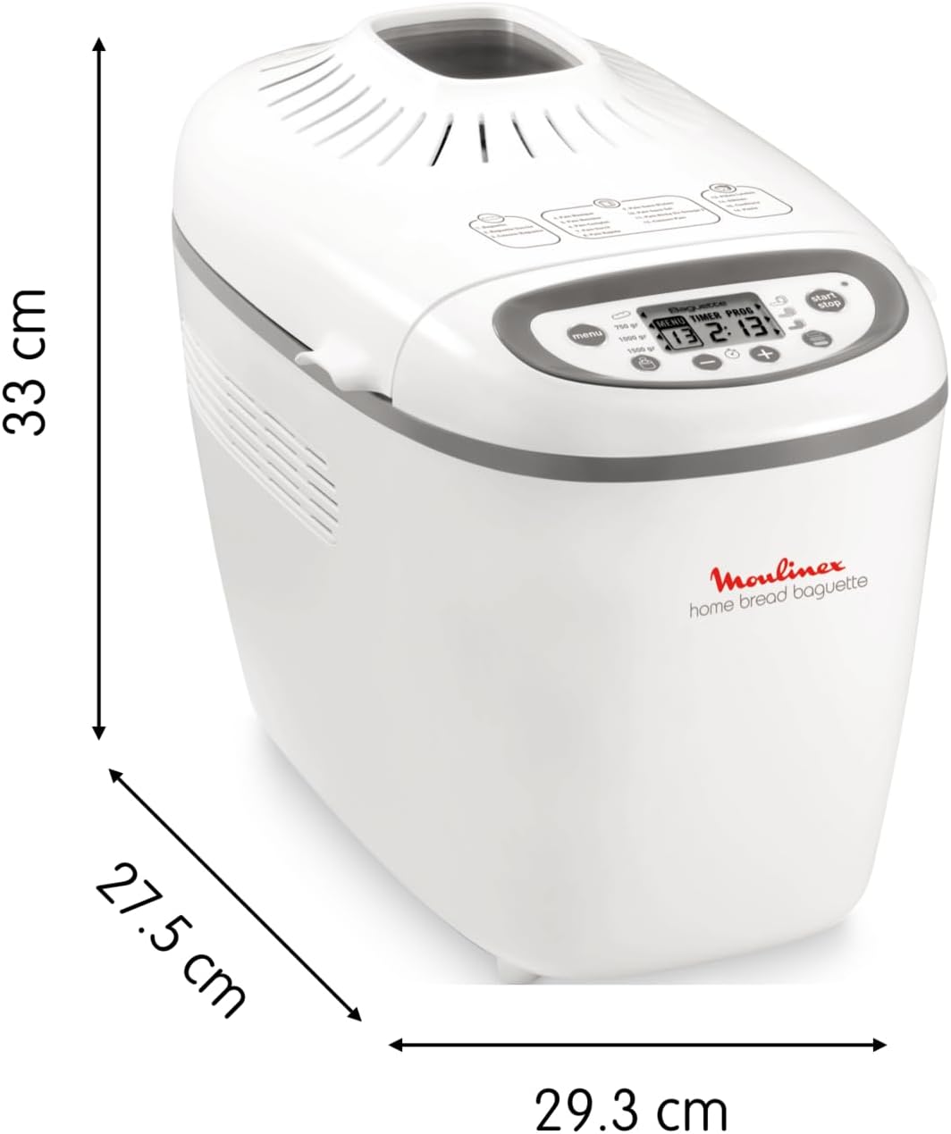 Moulinex Home Bread Baguette Machine à petits pains, 16 programmes, Résultats homogènes, Jusqu'à 1,5 kg de pain frais