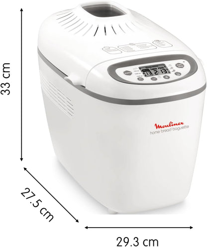 Moulinex Home Bread Baguette Machine à petits pains, 16 programmes, Résultats homogènes, Jusqu'à 1,5 kg de pain frais