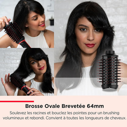 REVLON- 5-EN-1 One-Step Styler multi-usages (têtes amovibles, boucleur, sèche-cheveux, brosse volumisante, brosse coiffante et concentrateur) RVDR5370