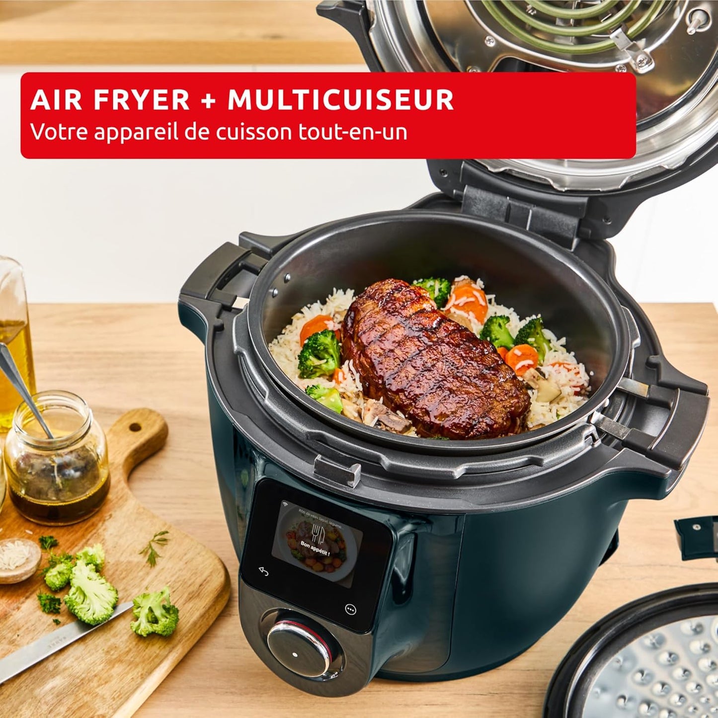 Moulinex Cookeo Infinity, Air fryer + multicuiseur sous pression, Mélange automatique, 19 programmes