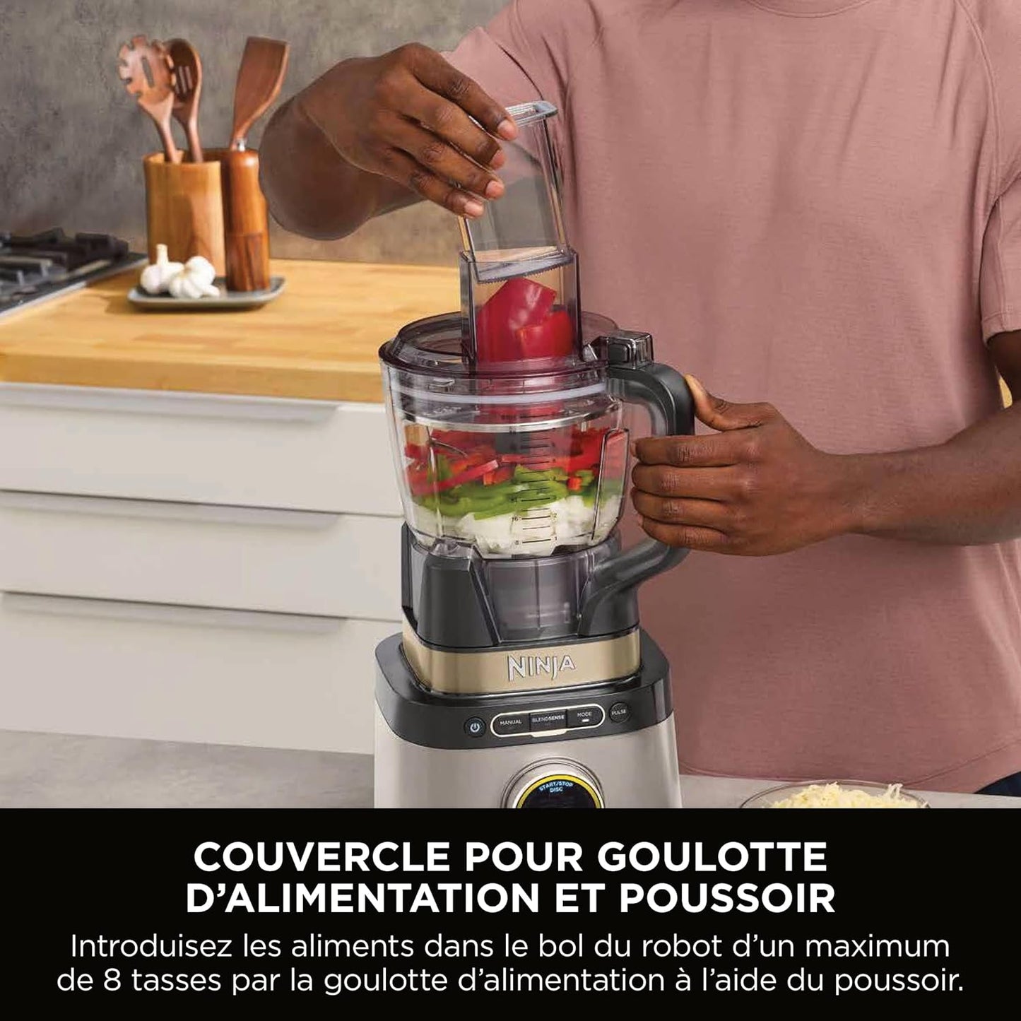 Ninja Detect Power Blender Processor Pro 3-en-1 – Mixeur 1200 W, couleur Stone Gold