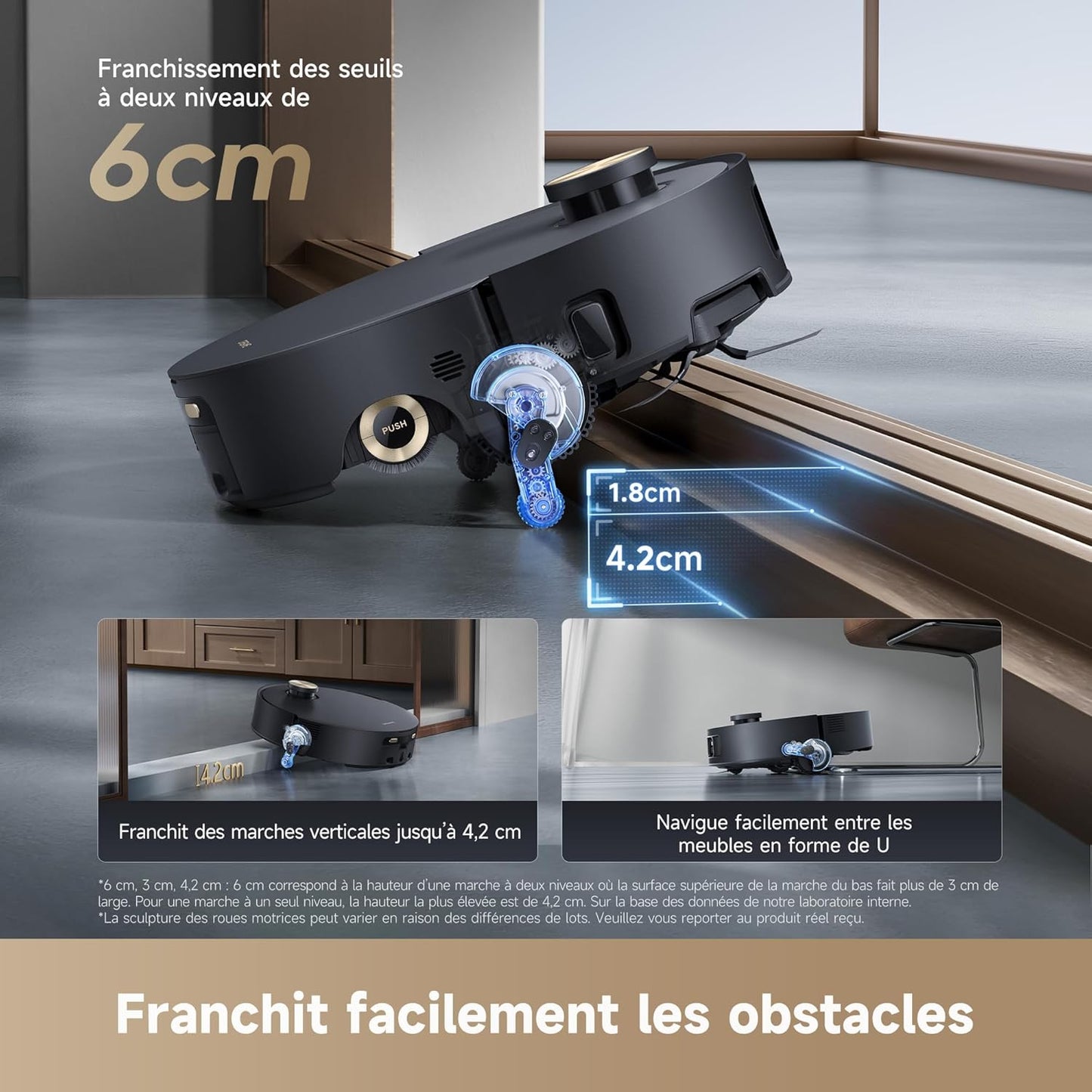 Dreame Aqua10 Roller – Aspirateur robot avec lavage AquaRoll et vidage automatique