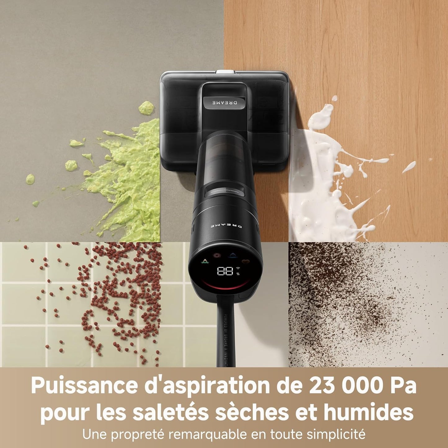 dreame H15 Pro FoamWash Aspirateur Laveur, Nettoyage Ciblé, Solution à Rapport Intelligent