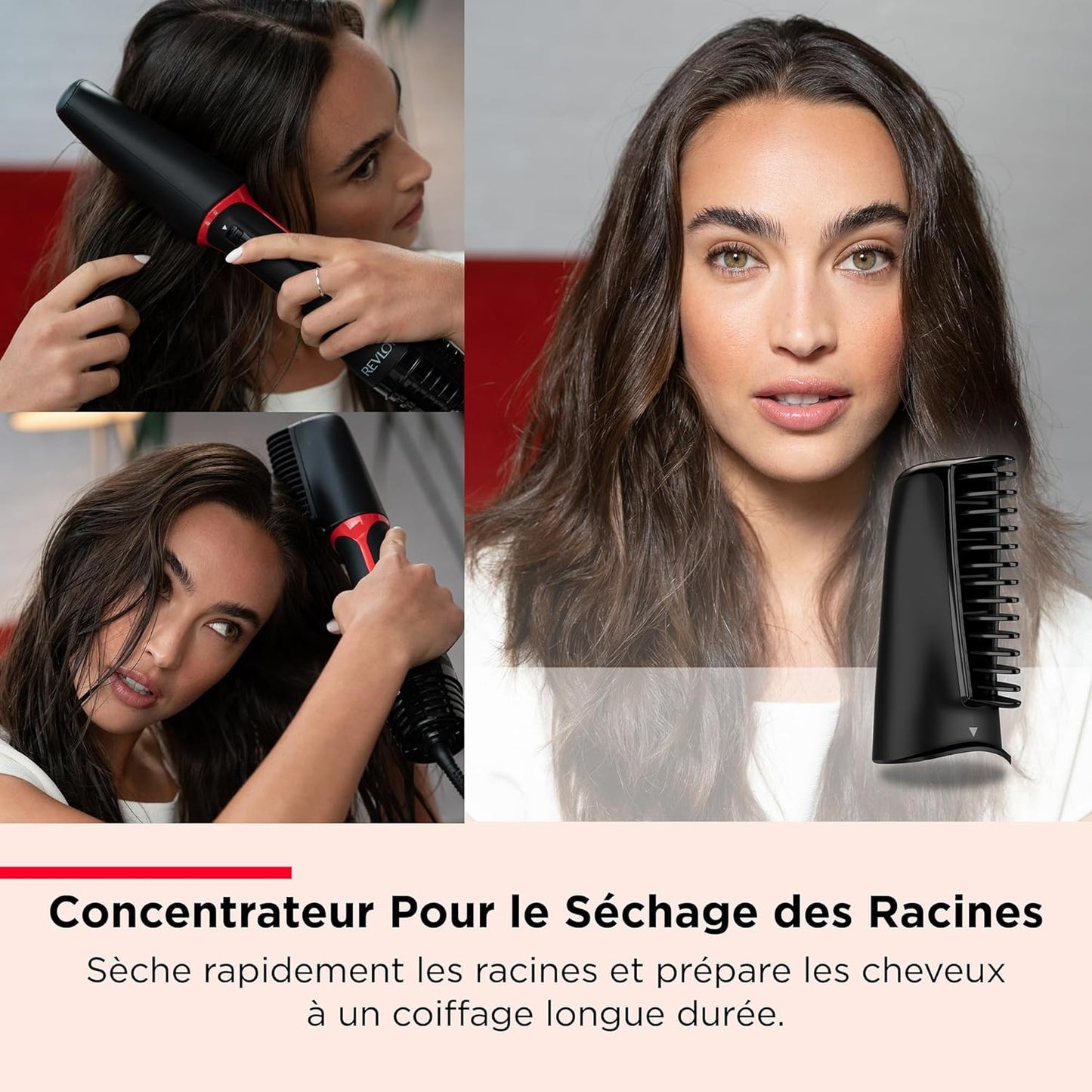 REVLON- 5-EN-1 One-Step Styler multi-usages (têtes amovibles, boucleur, sèche-cheveux, brosse volumisante, brosse coiffante et concentrateur) RVDR5370