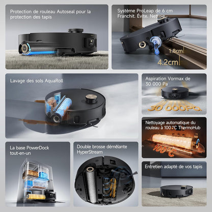Dreame Aqua10 Roller – Aspirateur robot avec lavage AquaRoll et vidage automatique