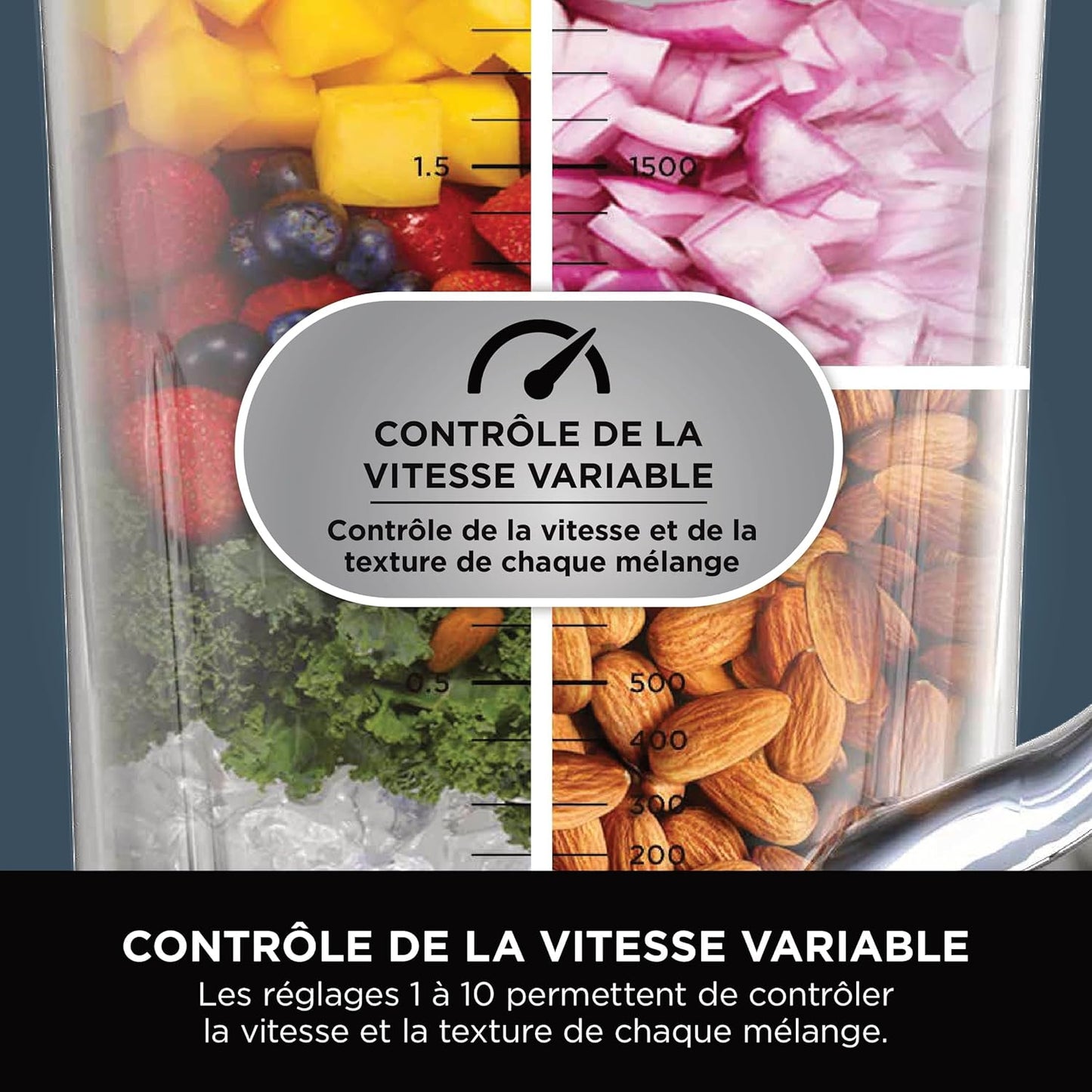 Ninja Detect Power Blender Processor Pro 3-en-1 – Mixeur 1200 W, couleur Stone Gold