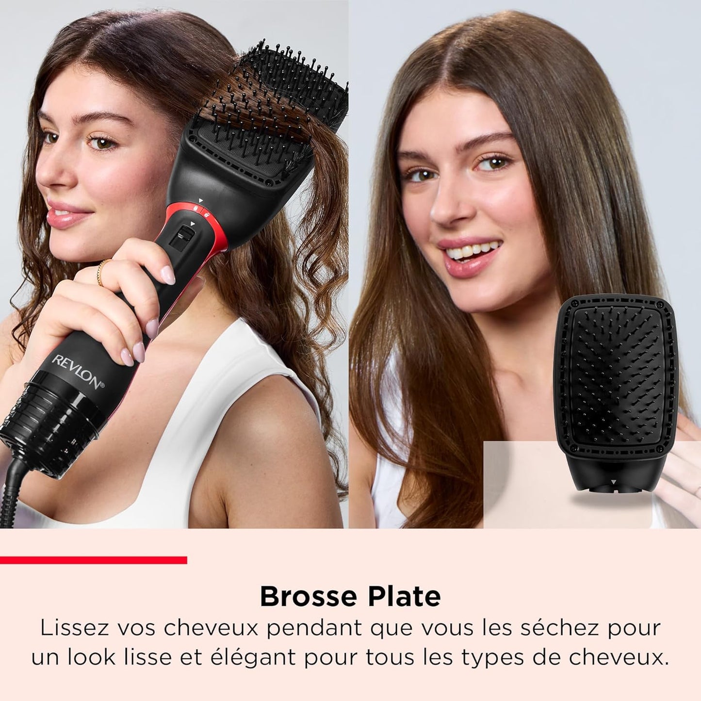 REVLON- 5-EN-1 One-Step Styler multi-usages (têtes amovibles, boucleur, sèche-cheveux, brosse volumisante, brosse coiffante et concentrateur) RVDR5370