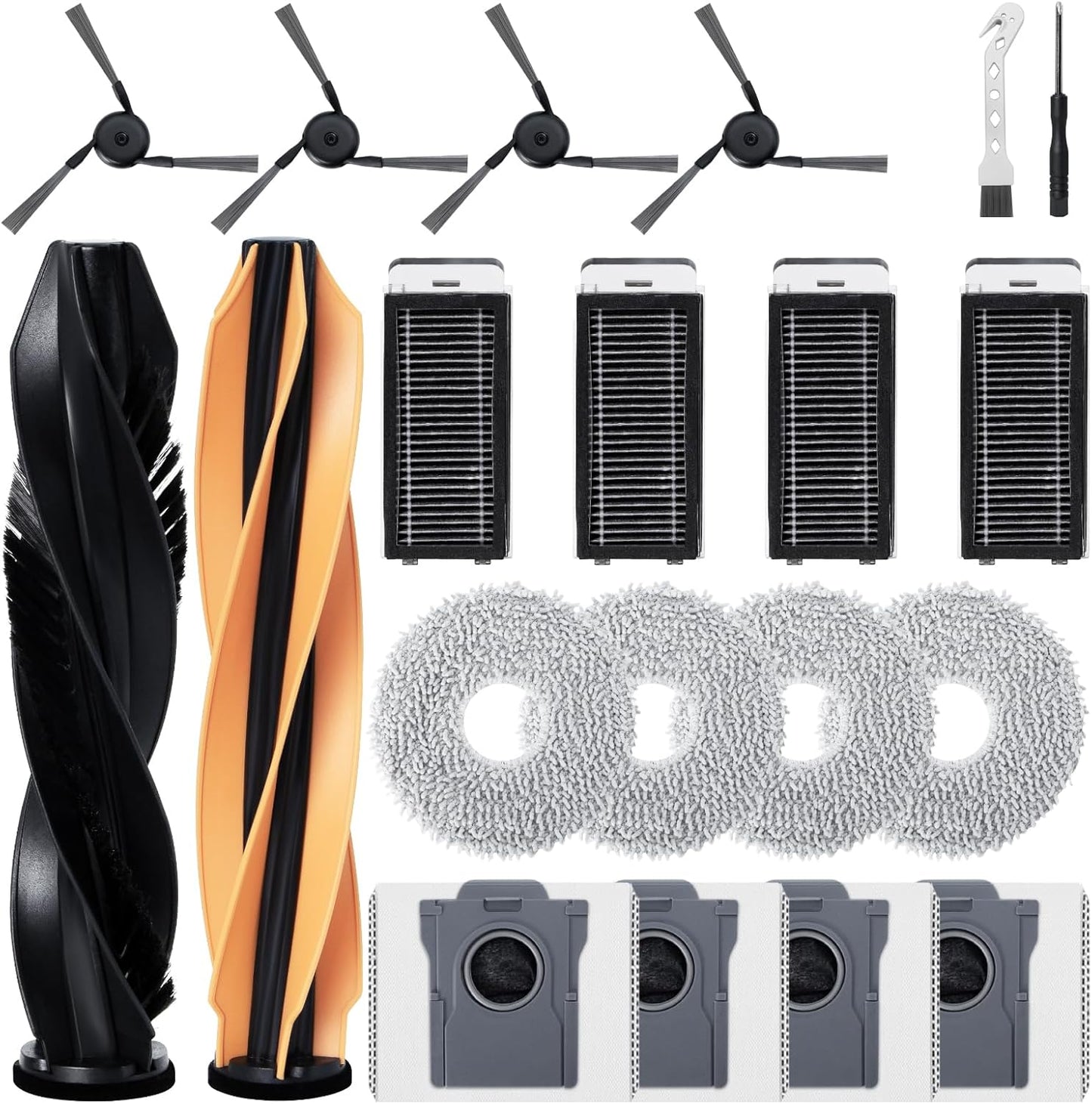 Kit d'accessoires pour Dreame X50 Ultra Complete/L40s Pro Ultra/L50 Pro Ultra/X50 Master, pour Mova V50 Ultra Complete/Mova P50s Ultra/Matrix10 Ultra aspirateur robot, brosses à rouleau, filtres Hepa