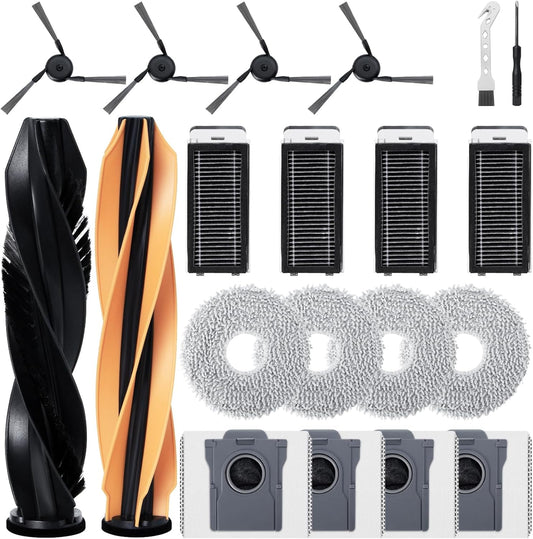 Kit d'accessoires pour Dreame X50 Ultra Complete/L40s Pro Ultra/L50 Pro Ultra/X50 Master, pour Mova V50 Ultra Complete/Mova P50s Ultra/Matrix10 Ultra aspirateur robot, brosses à rouleau, filtres Hepa