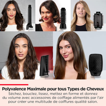 REVLON- 5-EN-1 One-Step Styler multi-usages (têtes amovibles, boucleur, sèche-cheveux, brosse volumisante, brosse coiffante et concentrateur) RVDR5370