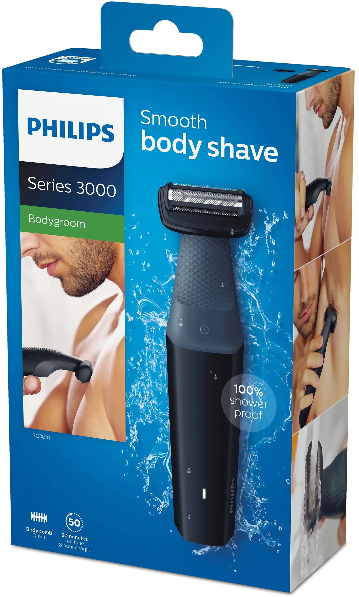 Philips BODYGROOM Series 3000 BG3010/15 – Tondeuse corps et zones sensibles étanche