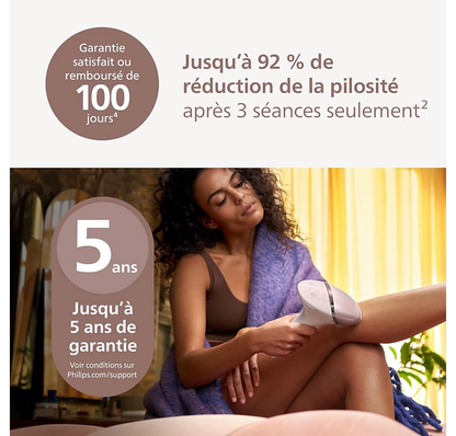 Philips Lumea Epilateur à lumiere pulsee Serie 8000 - Epilateur avec technologie SenseIQ, 2 embouts pour le corps et le visage, utilisation filaire (modèle BRI944/00)