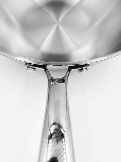 KLAUS Wok 28 cm en Inox inoxydable haute qualité Tous Feux Dont Induction | Cuisson Saine et Homogène | Facile à Nettoyer