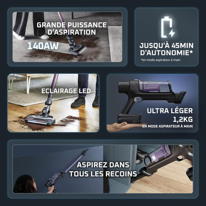 Rowenta X-Pert 7.60 Aspirateur Balai sans fil, Ultra Léger, Puissant 140W.