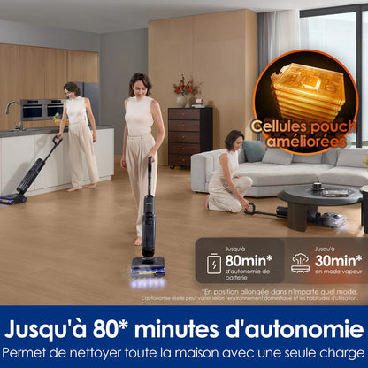 Tineco FLOOR ONE S7 Stretch Steam Aspirateur Balai Vapeur Sans Fil Tout-en-Un
