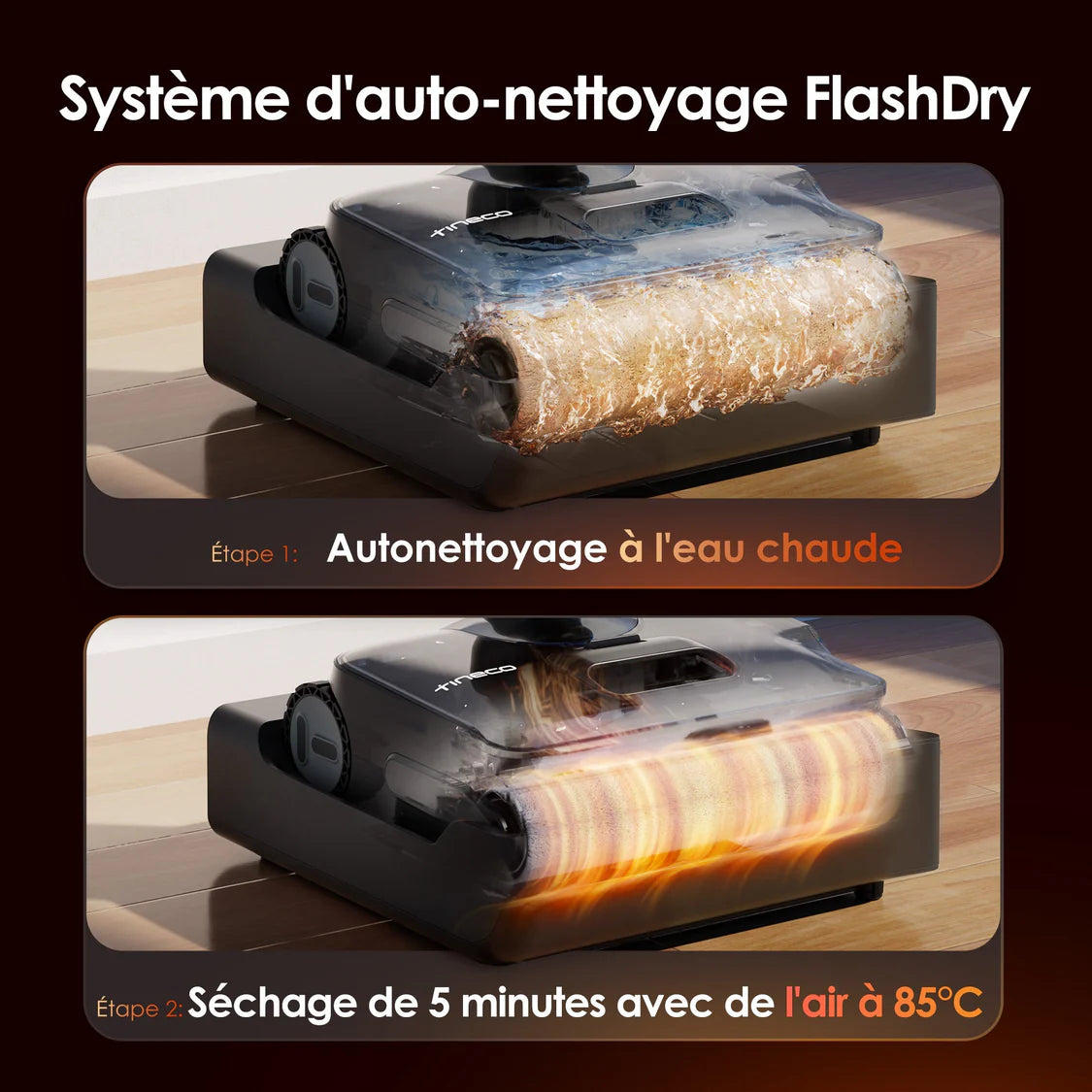 Tineco FLOOR ONE S7 Stretch Steam Aspirateur Balai Vapeur Sans Fil Tout-en-Un