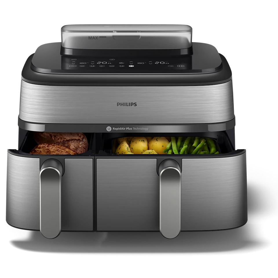 Philips Airfryer Série 5000 – Air Fryer double panier 9 L avec cuisson vapeur
